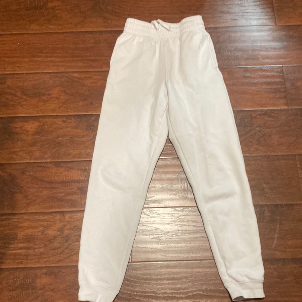 H&M white regular fit sweatpants